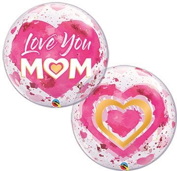 22" Bubble Balloon - Love You Mom - Premium Party Distribution