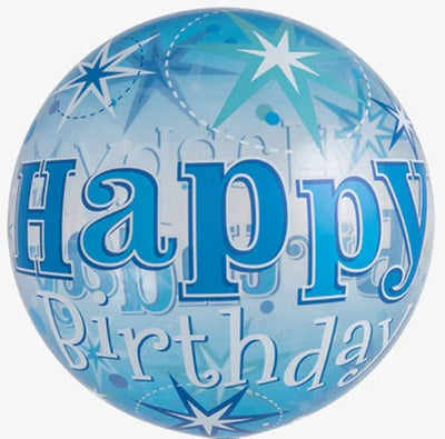 22" Happy Birthday Blue and Silver - Premium Party Distribution
