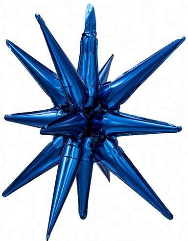 22” NAVY BLUE Starburst - Foil Balloon - IRP - One Inflation Point - Premium Party Distribution