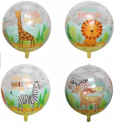 22" Orbs - Happy Birthday Jungle Animals - Premium Party Distribution