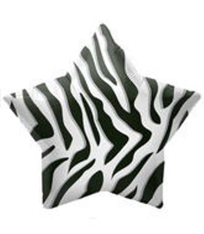 22" Star - Black Zebra Stripe - Premium Party Distribution