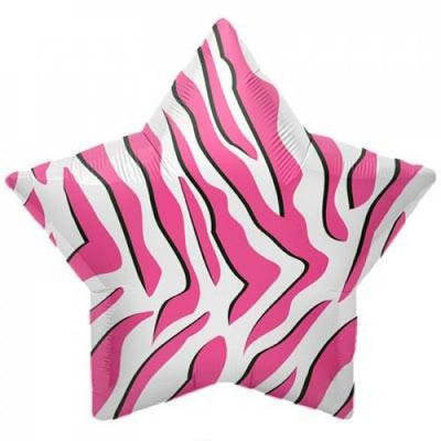 22" Star - Pink Zebra Stripe - Premium Party Distribution