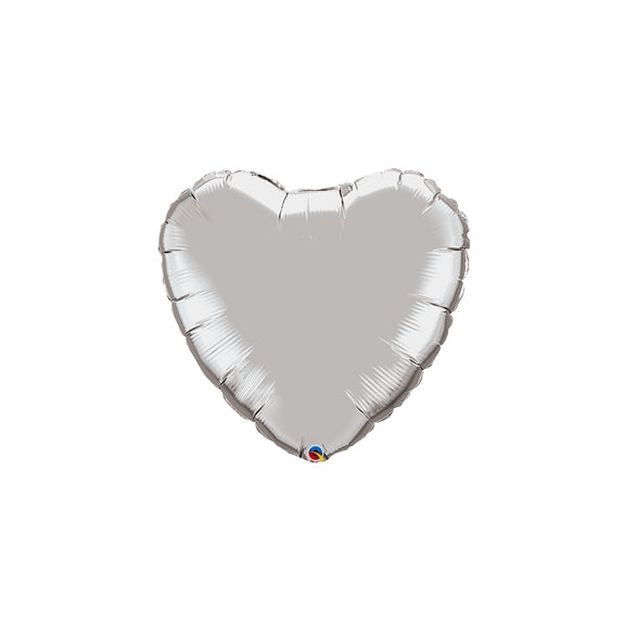 9in SILVER Heart Qualatex Foil