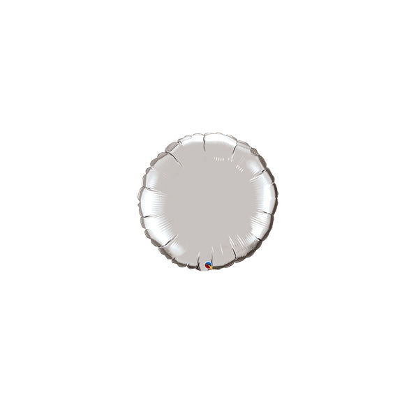 4 inch SILVER Round Qualatex Foil Balloon