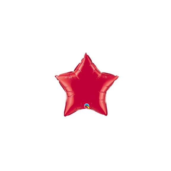 4 inch RUBY Red Star shaped Qualatex Foil Balloon