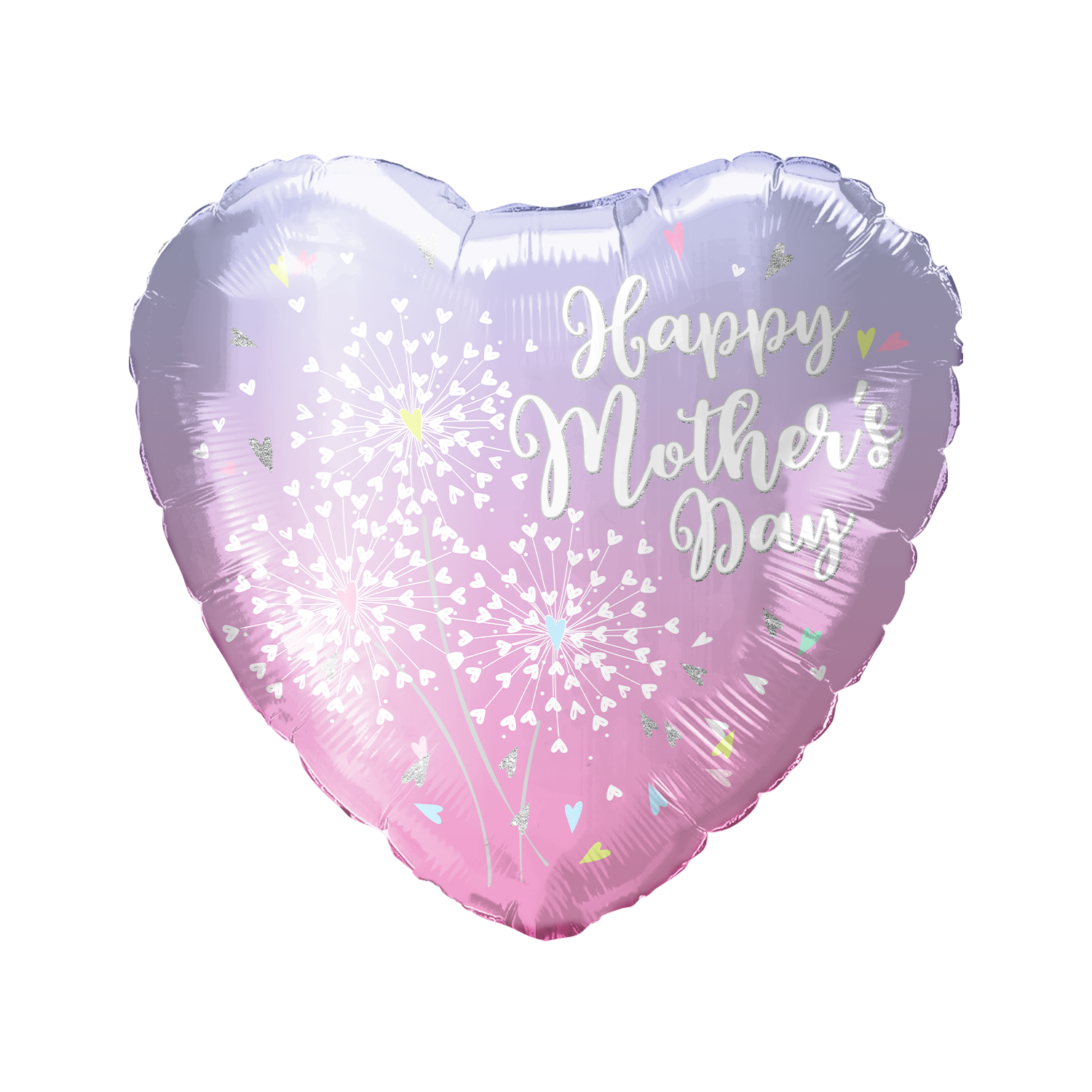 Party America 18" Happy Mother's Day Dandelions Heart Balloon Pack of 50