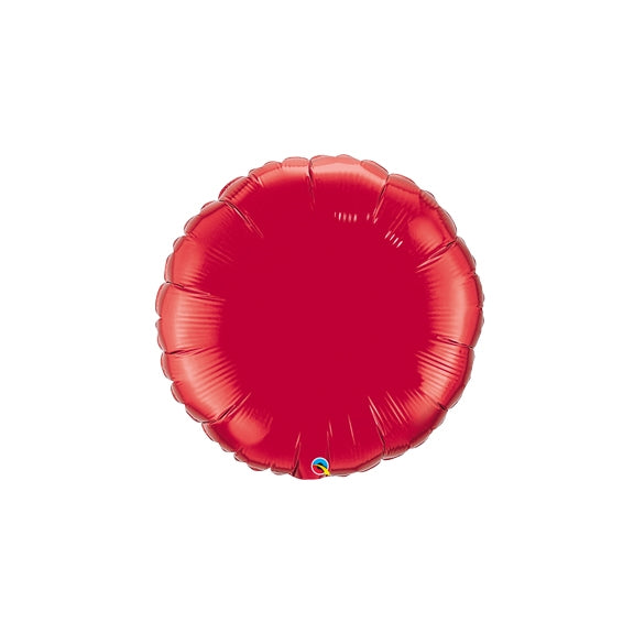 9 inch RUBY Red Round shaped Qualatex Foil Balloon