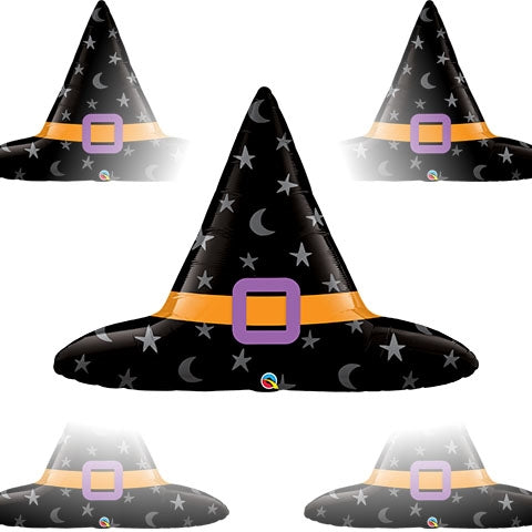 Black Witch Hat Foil Balloon