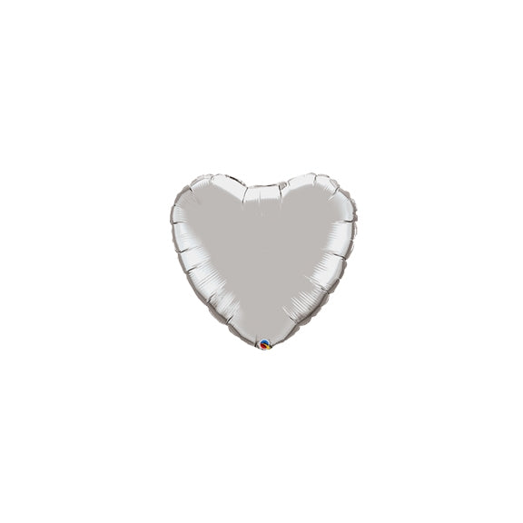 4 inch SILVER Heart Qualatex Foil Balloon