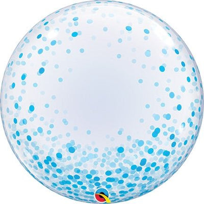 24" Deco Bubble - Blue Confetti Dots - Premium Party Distribution
