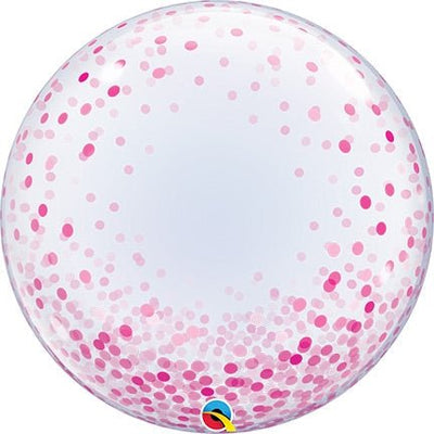 24" Deco Bubble - Pink Confetti Dots - Premium Party Distribution