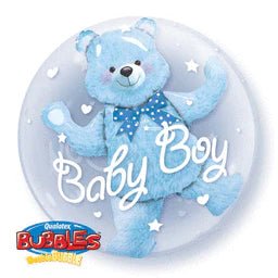24" Double Bubble - Baby Blue Bear - Premium Party Distribution