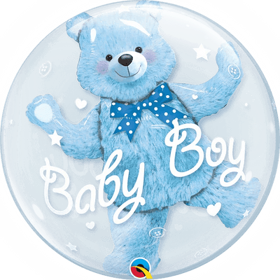 24" Double Bubble - Baby Blue Bear - Qualatex - Premium Party Distribution