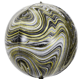 24" Gold & White Swirl Balloon - Premium Party Distribution