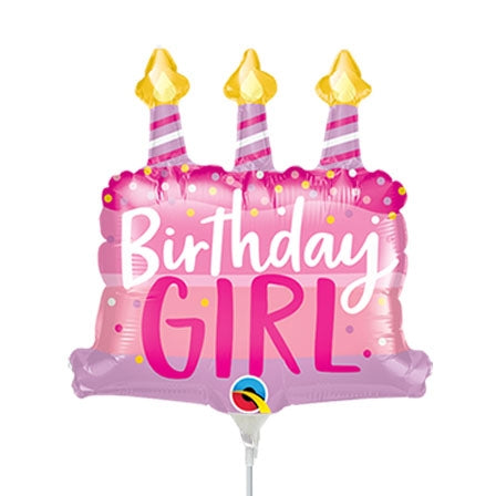 Birthday Girl Cake & Candles Balloon