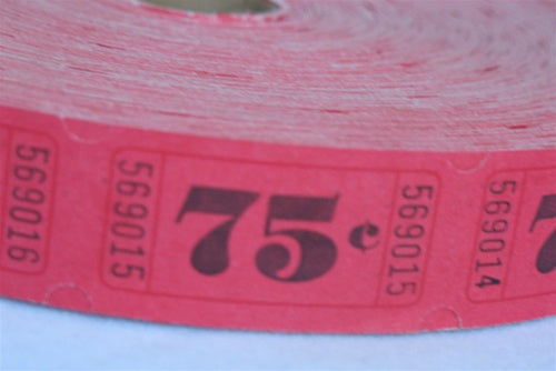 75¢ Single Tickets Ast'd Colors 2000 on a roll limited to stock on hand s / o mfg