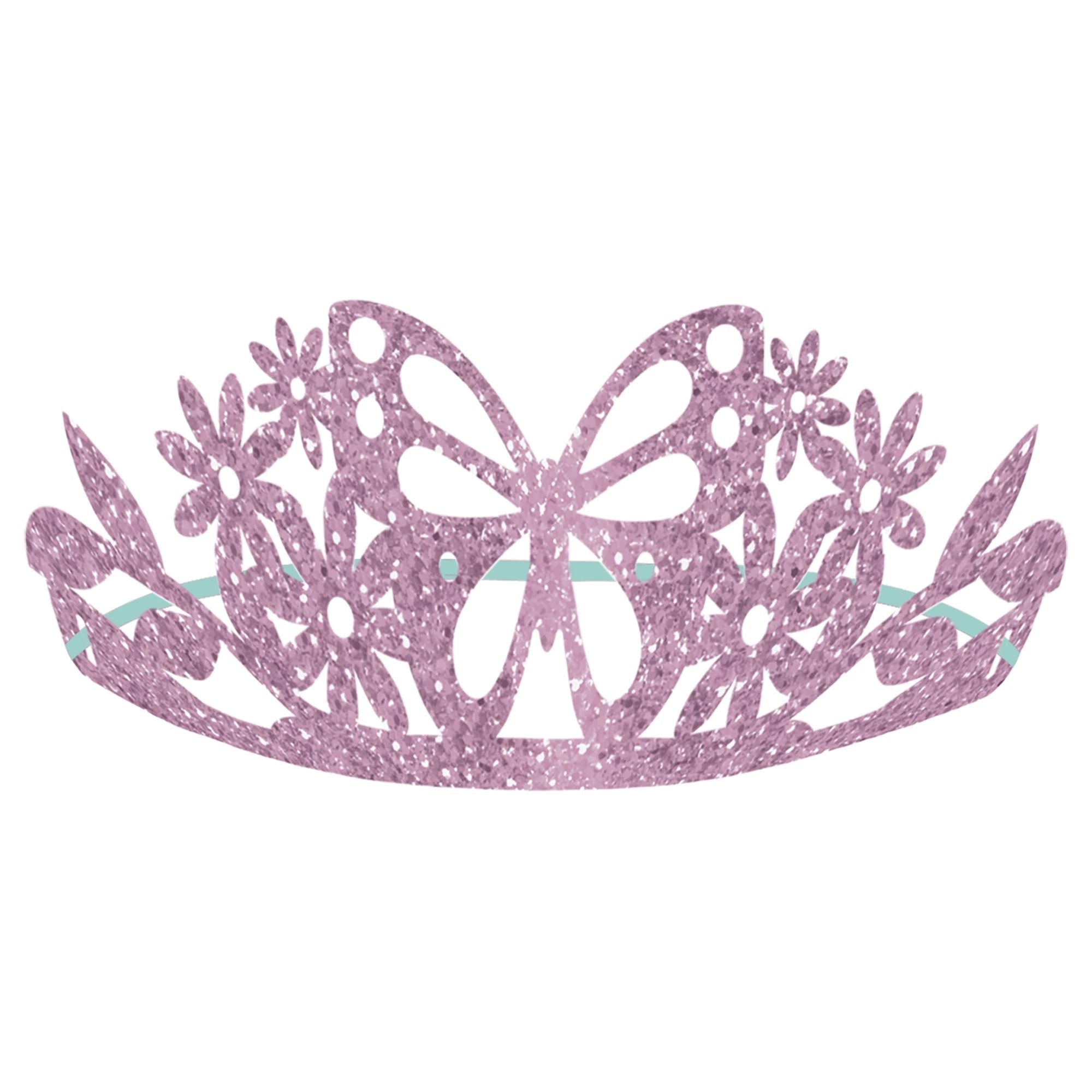 Flutter Glitter Paper Tiaras 8ct