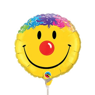 9 inch Smile Face with rainbow hair foil balloon