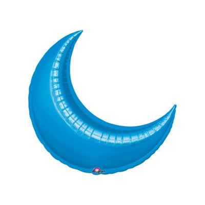 26” BLUE CRESCENT Foil Balloon - Package of 3 Helium or Air Fill - Valved - Premium Party Distribution