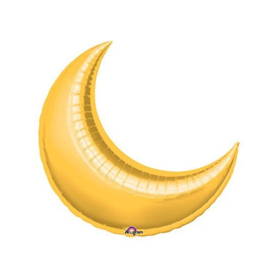 26” GOLD CRESCENT Foil Balloon - Package of 3 Helium or Air Fill - Valved - Premium Party Distribution