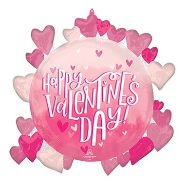 26” Happy Valentines Day Pearl Shine - SuperShape Foil Balloon - IRP - Premium Party Distribution