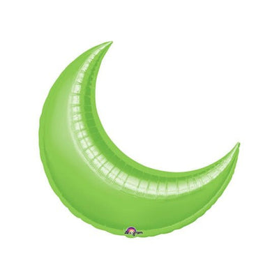 26” LIME CRESCENT Foil Balloon - Package of 3 Helium or Air Fill - Valved - Premium Party Distribution
