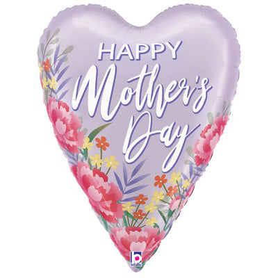 26" Satin Floral Mother's Day Heart - Premium Party Distribution
