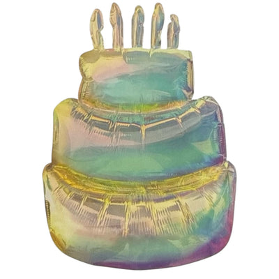 27" Iridescent Birthday Cake Foil Balloon - Winner Party - Premium Party Distribution