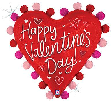 27" Pom Pom Valentine Heart - Premium Party Distribution