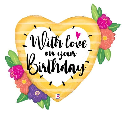 27" With Love Birthday Flowers - Premium Party Distribution