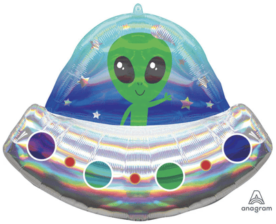 28" Alien Spaceship Iridescent - Premium Party Distribution