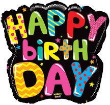 28" Birthday Words - Mighty Bright - Premium Party Distribution