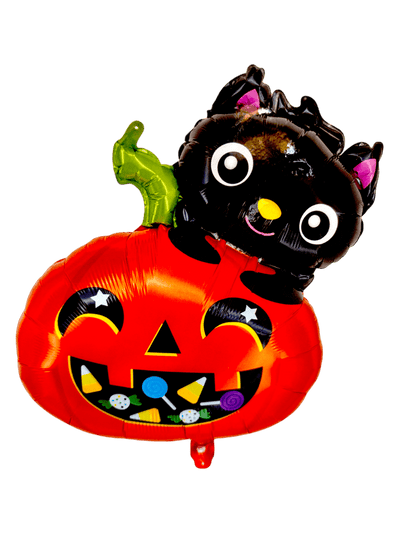 28" Black Cat and Pumpkin - Premium Party Distribution