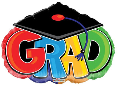 28" Congrats Grad Cap Balloons (5 - Pack) - ConverUSA - Premium Party Distribution