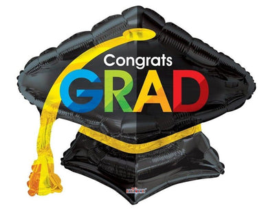 28" Congrats Grad Cap Foil Balloon (5 - Pack) - ConverUSA - Premium Party Distribution