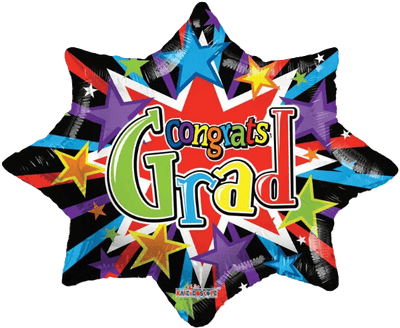 28" Congrats Grad! Colorful explosion Foil Balloon (5 - Pack) - ConverUSA - Premium Party Distribution