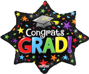 28" Congrats Grad! explosion Foil Balloon (5 - Pack) - ConverUSA - Premium Party Distribution