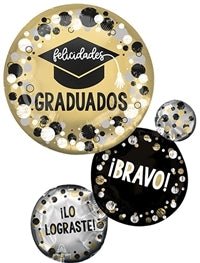 28" Felicidades Graduados Circles & Dots (5ct) - Premium Party Distribution