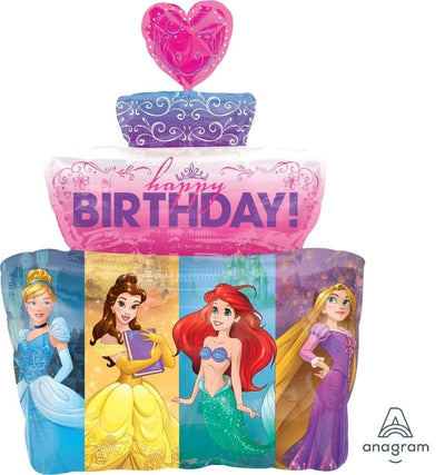 28" Foil Balloon - Princesses Birthday Cake - Premium Party Distribution