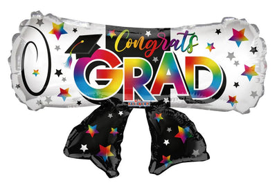 28" Grad Diploma Multicolor Balloon - ConverUSA - Premium Party Distribution