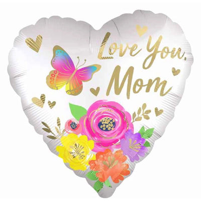 28" Love You Mom Satin Floral (5ct) - Premium Party Distribution