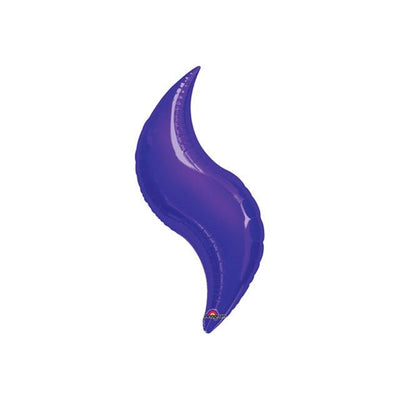 28” PURPLE CURVE Foil Balloon - Package of 3 Air Fill - Valved - Premium Party Distribution