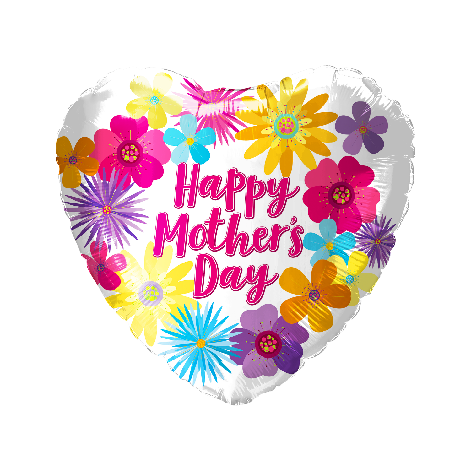 Party America 18" Happy Mother's Day Flowers Heart Balloon