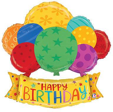 29” Birthday Balloons Banner - Foil Balloon (PKG) - Premium Party Distribution