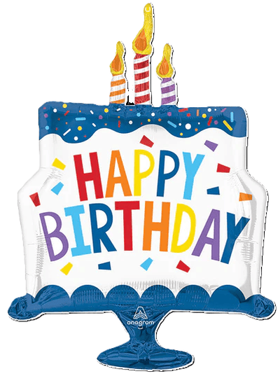 29" Happy Birthday Tiered Cake Foil Balloon (1 Count) - Anagram - Premium Party Distribution