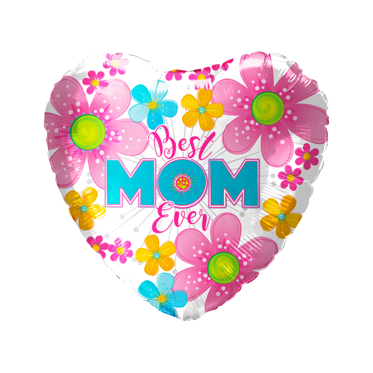 Party America 18" Best Mom Ever Flower Heart Balloon