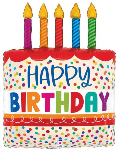 30" Birthday Cake Bright Candles - Premium Party Distribution