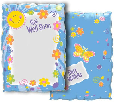 30" Get Well Soon Sun & Flowers - Write On (5ct) - Premium Party Distribution