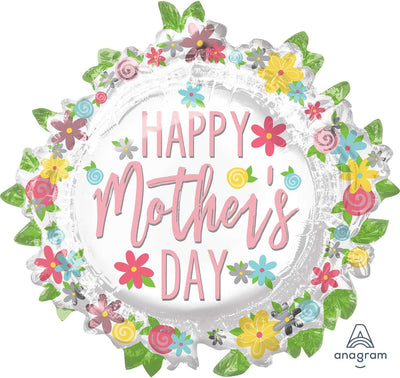30" Happy Mother's Day Wreath (5ct) - Premium Party Distribution