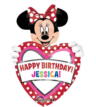 30" Minnie Mouse Birthday Heart (Personalizable) - Premium Party Distribution